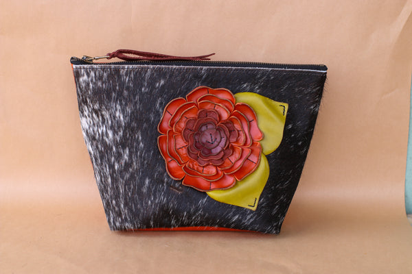 Cowhide Makeup Bag
