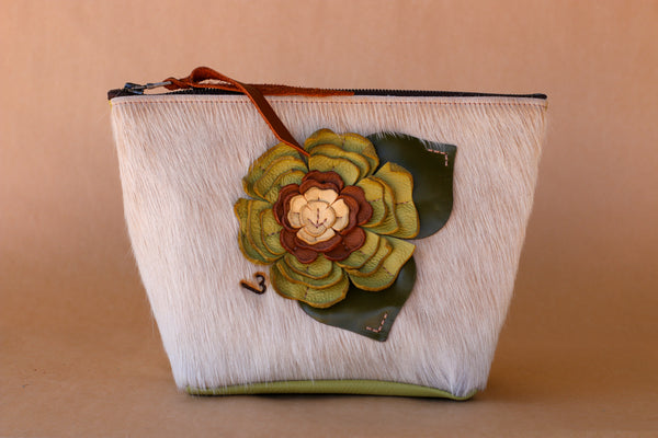 Cowhide Makeup Bag