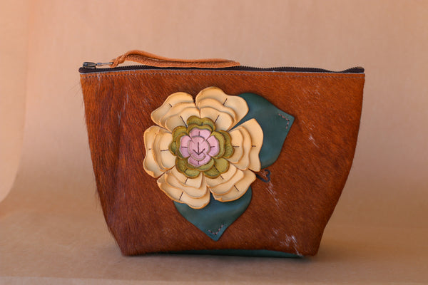 Cowhide Makeup Bag