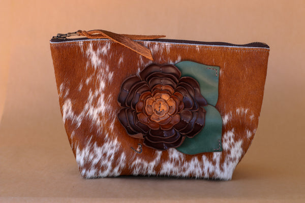 Cowhide Makeup Bag