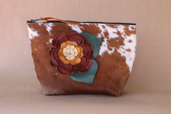Cowhide Makeup Bag