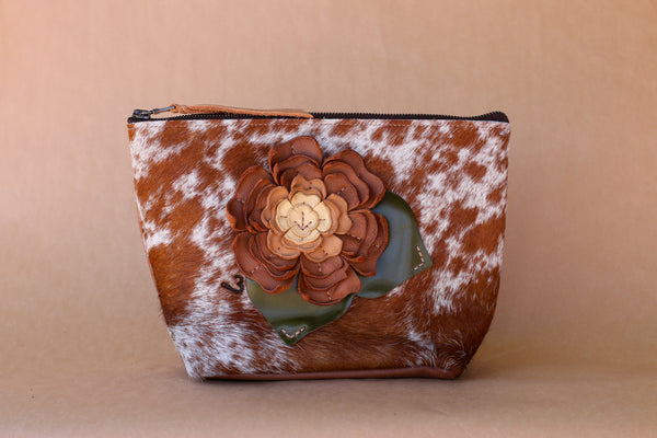 Cowhide Makeup Bag