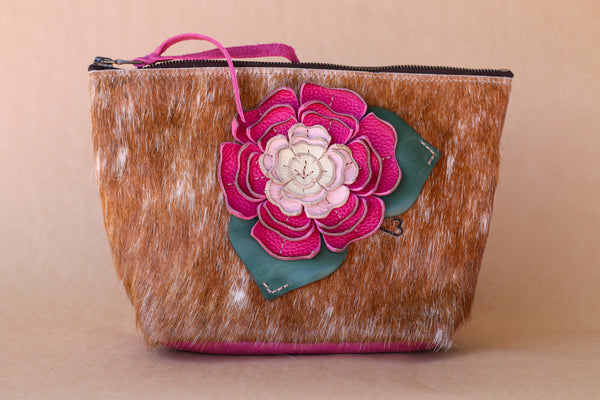 Cowhide Makeup Bag