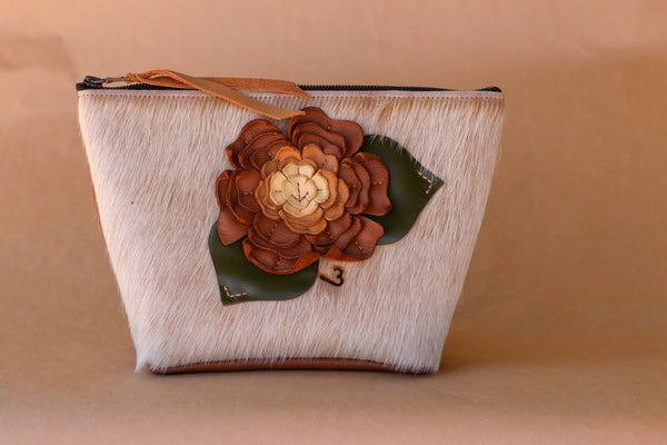 Cowhide Makeup Bag