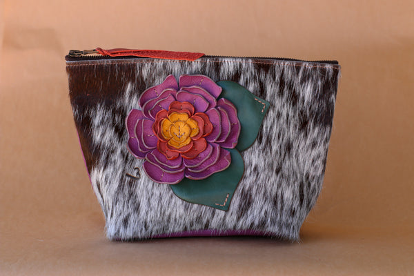 Cowhide Makeup Bag