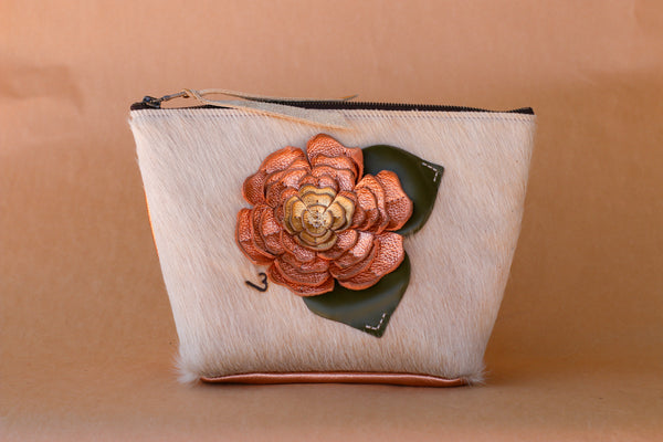 Cowhide Makeup Bag