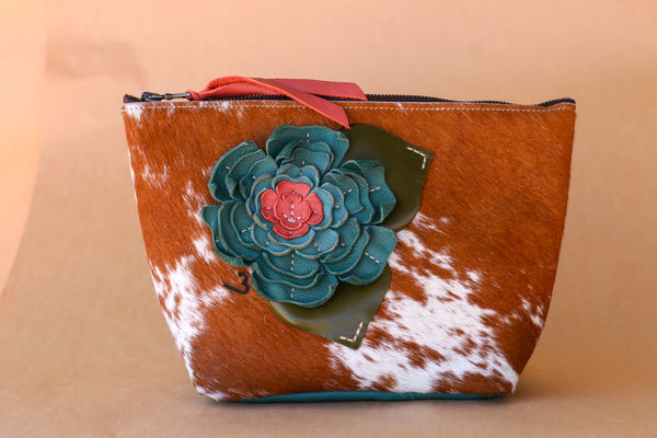 Cowhide Makeup Bag