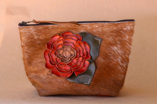 Cowhide Makeup Bag