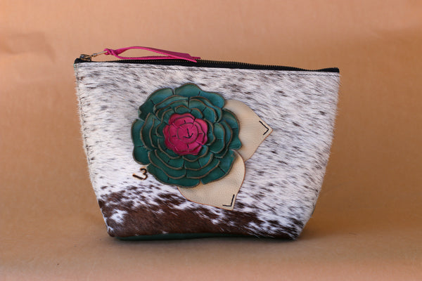 Cowhide Makeup Bag