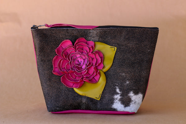 Cowhide Makeup Bag