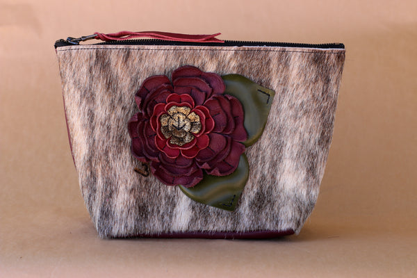 Cowhide Makeup Bag
