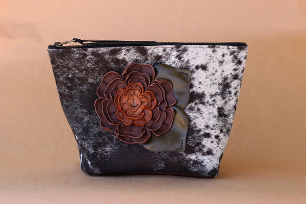 Cowhide Makeup Bag