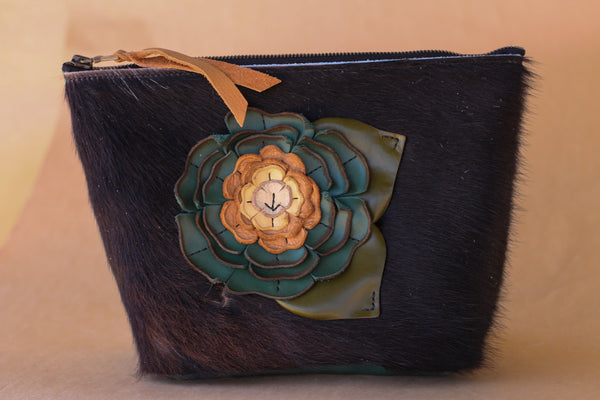 Cowhide Makeup Bag