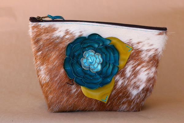 Cowhide Makeup Bag
