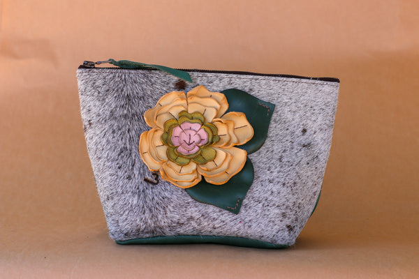Cowhide Makeup Bag