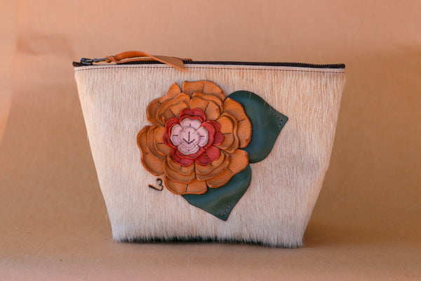 Cowhide Makeup Bag