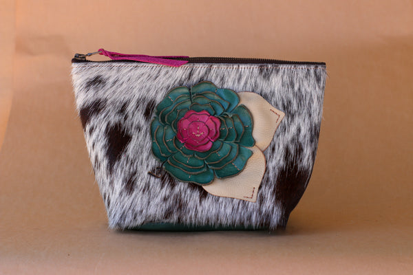 Cowhide Makeup Bag