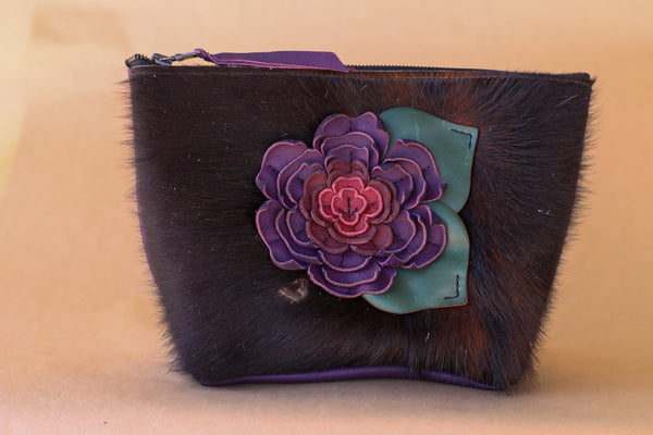 Cowhide Makeup Bag
