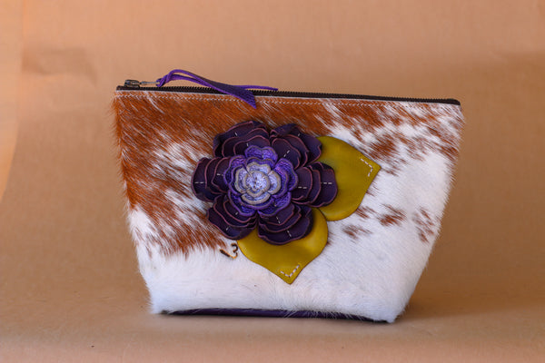 Cowhide Makeup Bag