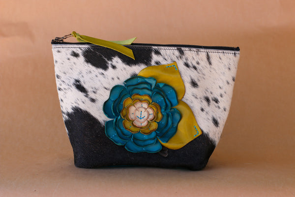 Cowhide Makeup Bag