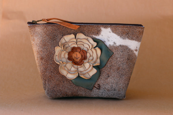 Cowhide Makeup Bag