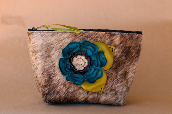 Cowhide Makeup Bag