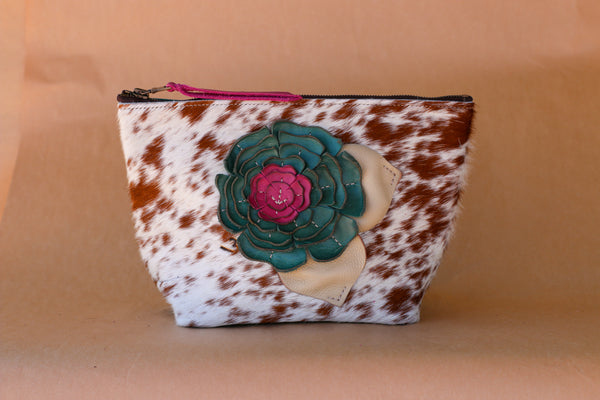 Cowhide Makeup Bag