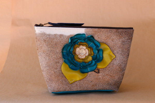 Cowhide Makeup Bag