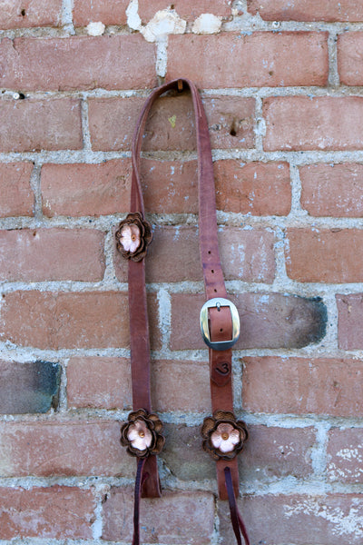 Leather Flower Headstall