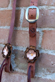 Leather Flower Headstall