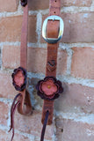 Leather Flower Headstall