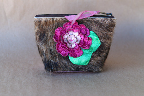 Mini Cowhide Makeup Bag