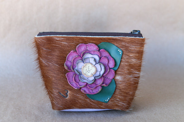 Mini Cowhide Makeup Bag