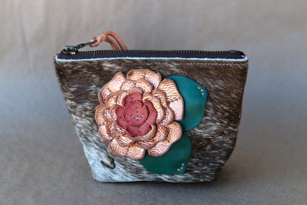 Mini Cowhide Makeup Bag